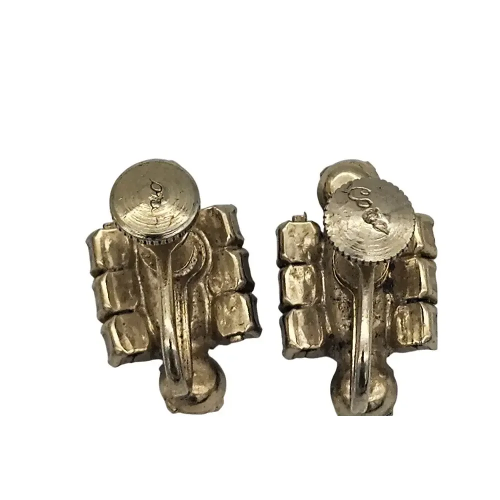 3 pairs VTG Rhinestone Earrings Including Coro - Picture 5 of 16